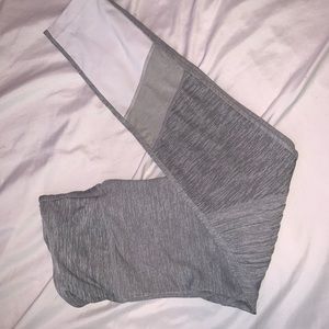 Grey and White Mesh Leggings